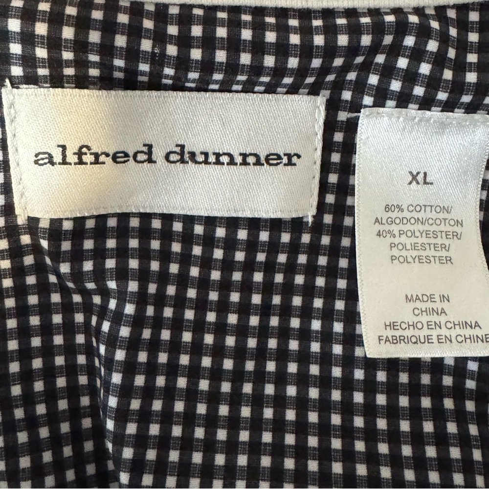 Alfred Dunner Women's Embroidered Short Sleeve Gingham Trim Top‎ Size XL - Picture 4 of 4